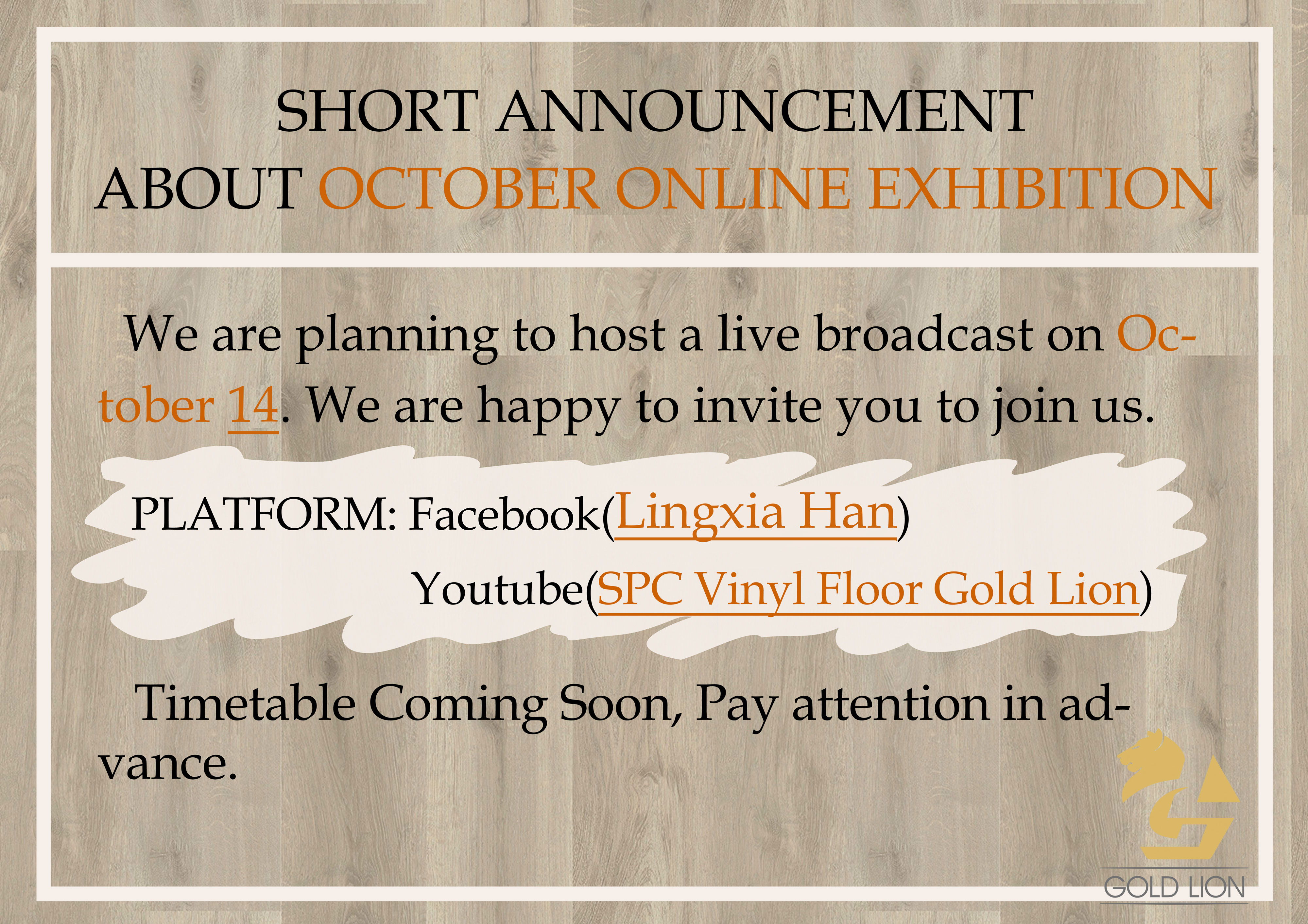 2020 GOLD LION SPC/LVT FLOORS LIVE BROADCAST