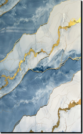 Blue Ocean Marble Interior Bamboo Wood Fiber Wall Panel