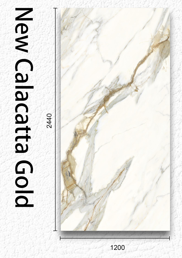 New Calacatta Gold Indoor Waterproof SPC UV Wall Panel New Calacatta Gold Indoor Waterproof SPC UV Wall Panel