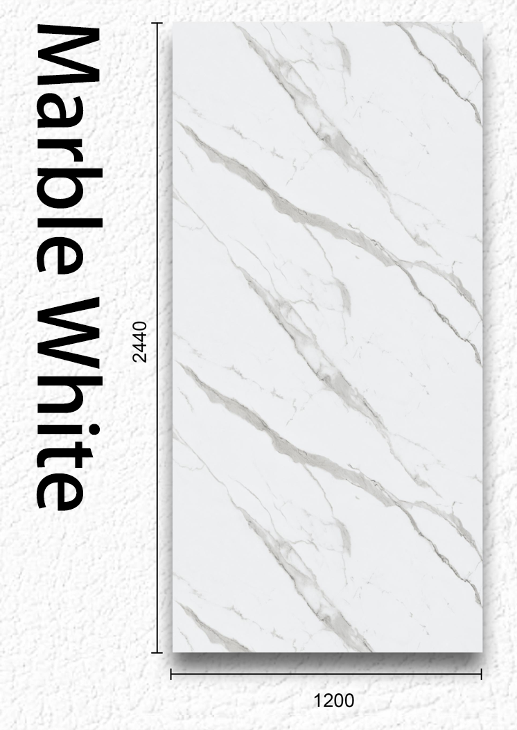 Marble White Indoor Waterproof SPC UV Wall Panel Marble White Indoor Waterproof SPC UV Wall Panel