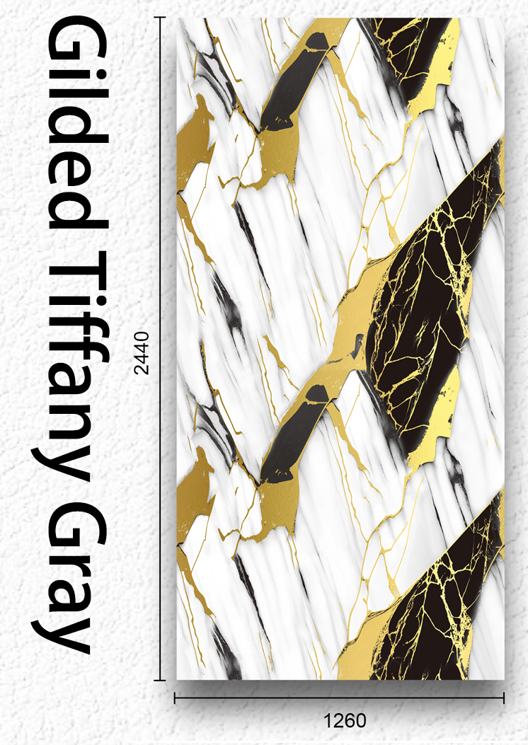 Gilded Tiffany Gray Indoor Waterproof SPC UV Wall Panel Gilded Tiffany Gray Indoor Waterproof SPC UV Wall Panel