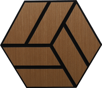GL-HAB010 Hexagon Acoustic Walnut Wood Slat Wall Panels